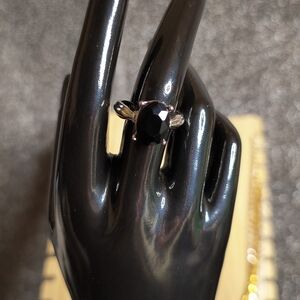 Elegant Black Obsidian Stone Ring